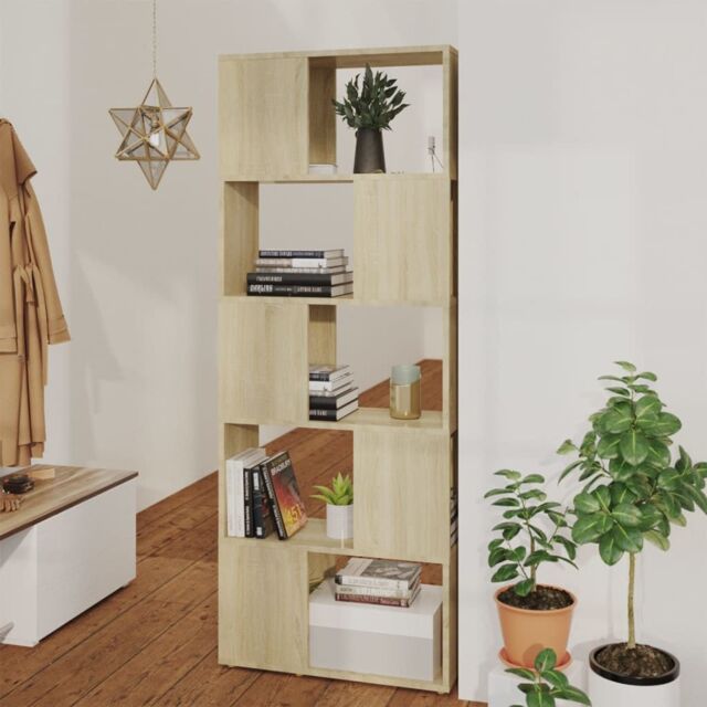 Berkfield Home Book Cabinet Room Divider Sonoma Oak 60x24x155 cm in Brown - Size: 60 x 24 x 155 cm - image 1