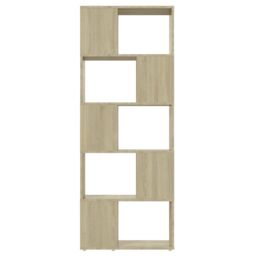 Berkfield Home Book Cabinet Room Divider Sonoma Oak 60x24x155 cm in Brown - Size: 60 x 24 x 155 cm - thumbnail 5
