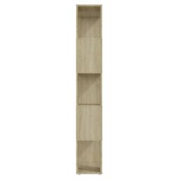 Berkfield Home Book Cabinet Room Divider Sonoma Oak 60x24x155 cm in Brown - Size: 60 x 24 x 155 cm - thumbnail 6