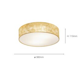 Eglo Viserbella Fabric Flush Fitted Pendant in Metallic Gold - thumbnail 3