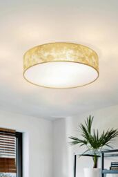 Eglo Viserbella Fabric Flush Fitted Pendant in Metallic Gold - thumbnail 2