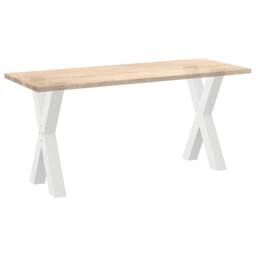 Berkfield Home Dining Table Legs X-Shaped 2 pcs White 60x(72-73) cm Steel - thumbnail 8
