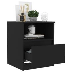 Berkfield Home Durable Bed Cabinets 2 pcs Black 40x40x50 cm Engineered Wood - Size: 40 x 40 x 50 cm - thumbnail 7