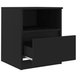Berkfield Home Durable Bed Cabinets 2 pcs Black 40x40x50 cm Engineered Wood - Size: 40 x 40 x 50 cm - thumbnail 6