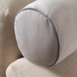 OHS Matte Velvet Filled Bolster Cushion Scatter Throw Pillow in Light Grey - thumbnail 3