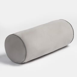 OHS Matte Velvet Filled Bolster Cushion Scatter Throw Pillow in Light Grey - thumbnail 6