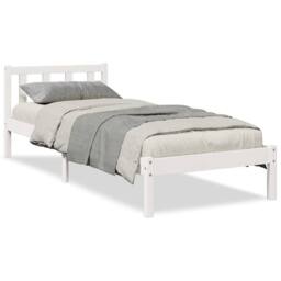 Berkfield Home Decorative Extra Long Bed Frame without Mattress White 100x210 cm - thumbnail 3