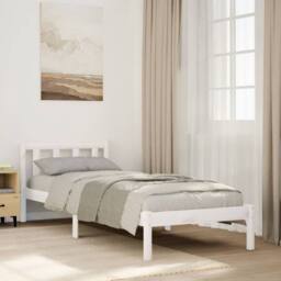 Berkfield Home Decorative Extra Long Bed Frame without Mattress White 100x210 cm - thumbnail 2