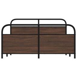 Berkfield Home Metal Bed Frame without Mattress Brown Oak 160x200 cm - thumbnail 5