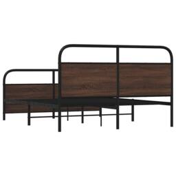 Berkfield Home Metal Bed Frame without Mattress Brown Oak 160x200 cm - thumbnail 7