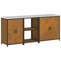 Berkfield Home Modern with Shelf Other with Storage with Door 3 pcs Rusty Weathe in Brown - thumbnail 3