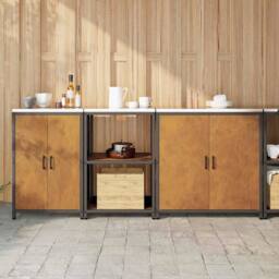 Berkfield Home Modern with Shelf Other with Storage with Door 3 pcs Rusty Weathe in Brown - thumbnail 2