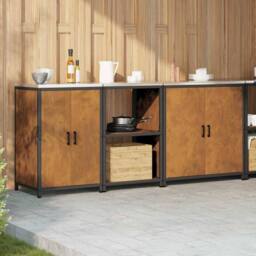 Berkfield Home Modern with Shelf Other with Storage with Door 3 pcs Rusty Weathe in Brown - thumbnail 4