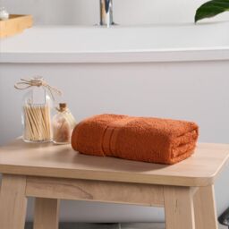 OHS Luxury Hand Towel 100% Cotton Bathroom in Burnt Orange - thumbnail 3