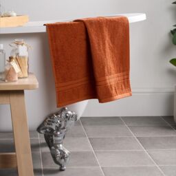 OHS Luxury Hand Towel 100% Cotton Bathroom in Burnt Orange