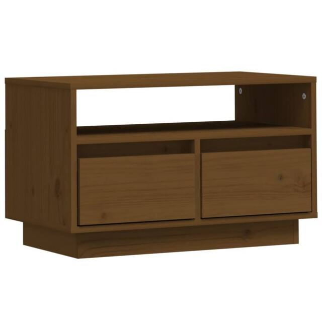 Berkfield Home TV Cabinet Honey Brown 60x35x37 cm Solid Wood Pine - Size: 60 x 35 x 37 cm - image 1