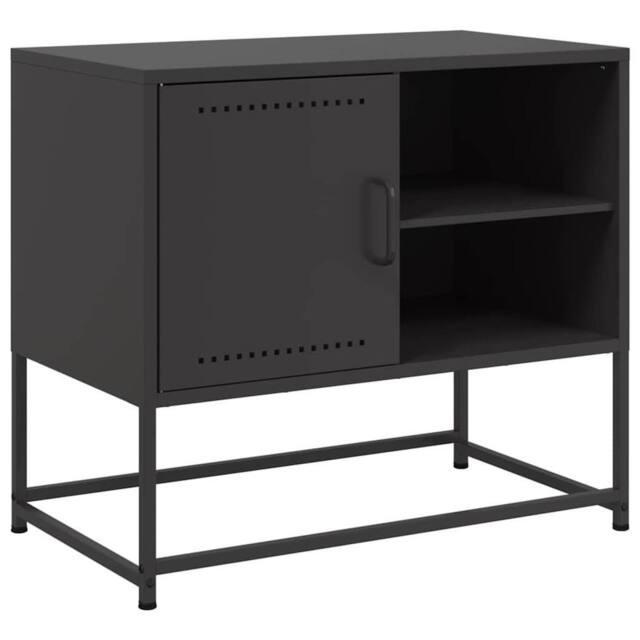 Berkfield Home TV Cabinet Black 68x39x60.5 cm Steel - image 1