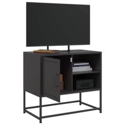 Berkfield Home TV Cabinet Black 68x39x60.5 cm Steel - thumbnail 4
