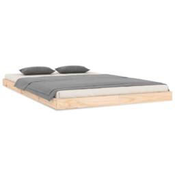 Berkfield Home Beautiful Bed Frame without Mattress 120x200 cm Solid Wood Pine in Light Brown - Size: Small Double - thumbnail 3