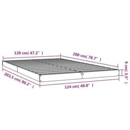 Berkfield Home Beautiful Bed Frame without Mattress 120x200 cm Solid Wood Pine in Light Brown - Size: Small Double - thumbnail 8