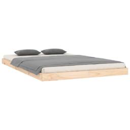 Berkfield Home Beautiful Bed Frame without Mattress 120x200 cm Solid Wood Pine in Light Brown - Size: Small Double - thumbnail 1