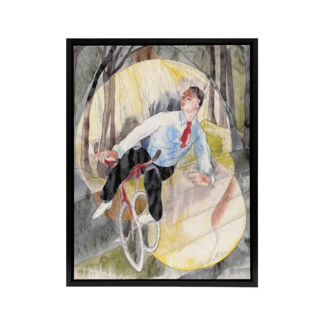 "Artery8 In Vaudeville The Bicycle Rider Demuth Framed Canvas Wall Art Print - Size: W12"" x H16""" - image 1