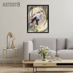 "Artery8 In Vaudeville The Bicycle Rider Demuth Framed Canvas Wall Art Print - Size: W12"" x H16""" - thumbnail 3