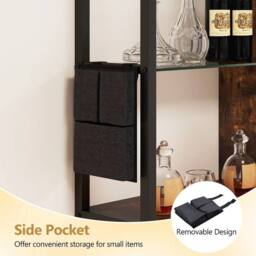 Havendro 107 CM Gaming Floating Shelves with LED Lights in Brown - thumbnail 5