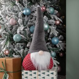 Samuel Alexander 60cm Battery Powered Light up Christmas Gonk with Grey Hat & Red Body - thumbnail 2