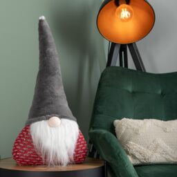 Samuel Alexander 60cm Battery Powered Light up Christmas Gonk with Grey Hat & Red Body - thumbnail 3