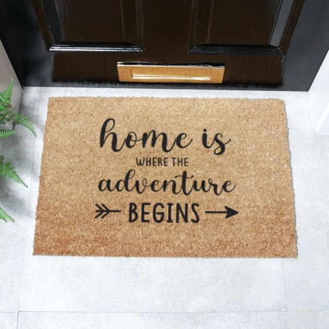 Artsy Mats Home Is Where The Adventure Begins Doormat (60 x 40cm) in Brown - Size: 40 cm x 60 cm - image 1