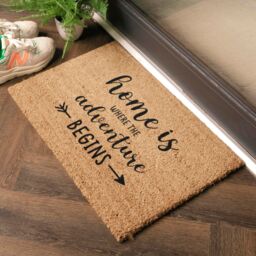 Artsy Mats Home Is Where The Adventure Begins Doormat (60 x 40cm) in Brown - Size: 40 cm x 60 cm - thumbnail 2