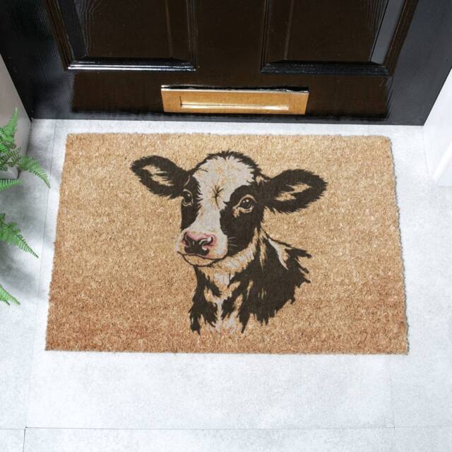 Artsy Mats Dairy Calf Doormat (60 x 40cm) in Brown - Size: 40 cm x 60 cm - image 1