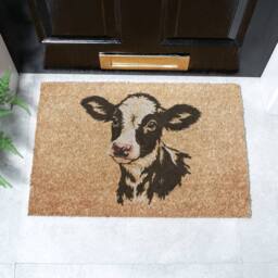 Artsy Mats Dairy Calf Doormat (60 x 40cm) in Brown - Size: 40 cm x 60 cm - thumbnail 1