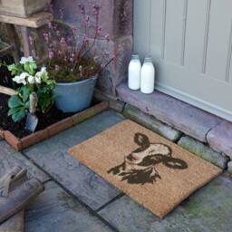 Artsy Mats Dairy Calf Doormat (60 x 40cm) in Brown - Size: 40 cm x 60 cm - thumbnail 2