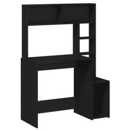 Berkfield Home Desk with Shelves Black 100x45x140 cm Engineered Wood - Size: 100 x 45 x 140 cm - thumbnail 1