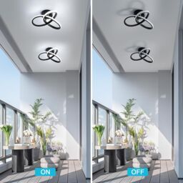 COMELY Modern LED Ceiling Light, 22W Clover-Shaped Designer Ceiling Lamp, 6500K in Black - thumbnail 8