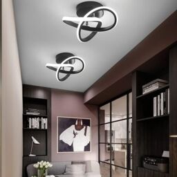 COMELY Modern LED Ceiling Light, 22W Clover-Shaped Designer Ceiling Lamp, 6500K in Black - thumbnail 3