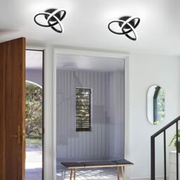 COMELY Modern LED Ceiling Light, 22W Clover-Shaped Designer Ceiling Lamp, 6500K in Black - thumbnail 4