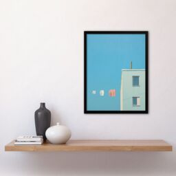 Artery8 Wall Art Print My Neighbours Pants By Amy Denver Minimalist Soft Pastel Blue Laundry Room Minimalism Simple Modern Artwork Art Framed - thumbnail 4