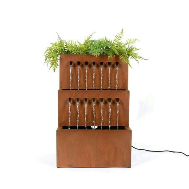 Primrose Garnock Galvanised Zinc Cascading Garden Water Feature & Planter 76cm in Brown - image 1