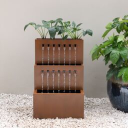 Primrose Garnock Galvanised Zinc Cascading Garden Water Feature & Planter 76cm in Brown - thumbnail 3