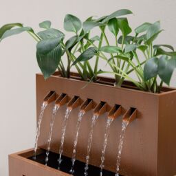 Primrose Garnock Galvanised Zinc Cascading Garden Water Feature & Planter 76cm in Brown - thumbnail 5