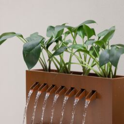 Primrose Garnock Galvanised Zinc Cascading Garden Water Feature & Planter 76cm in Brown - thumbnail 7