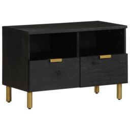 Berkfield Home TV Cabinet Black 70x33x46 cm Engineered Wood - Size: 70 x 33 x 46 cm - thumbnail 1