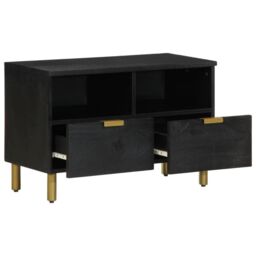 Berkfield Home TV Cabinet Black 70x33x46 cm Engineered Wood - Size: 70 x 33 x 46 cm - thumbnail 2