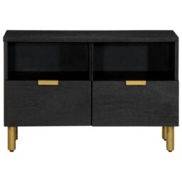 Berkfield Home TV Cabinet Black 70x33x46 cm Engineered Wood - Size: 70 x 33 x 46 cm - thumbnail 3