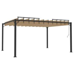 Berkfield Home Gazebo with Louvered Roof 3x4 m Taupe Fabric & Aluminium - thumbnail 5