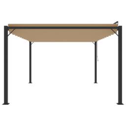 Berkfield Home Gazebo with Louvered Roof 3x4 m Taupe Fabric & Aluminium - thumbnail 4
