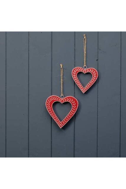 KDMD Statement Hanging Red Heart with White Kerry Work - image 1